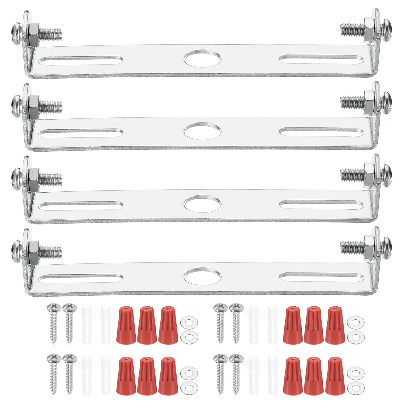 PATIKIL 100mm (3.94") Universal Light Fixture Mounting Bracket Kit, 4 Set Light Crossbar Ceiling Light Plate with Screw for Wall Light Ceiling Light Pendant Chandelier