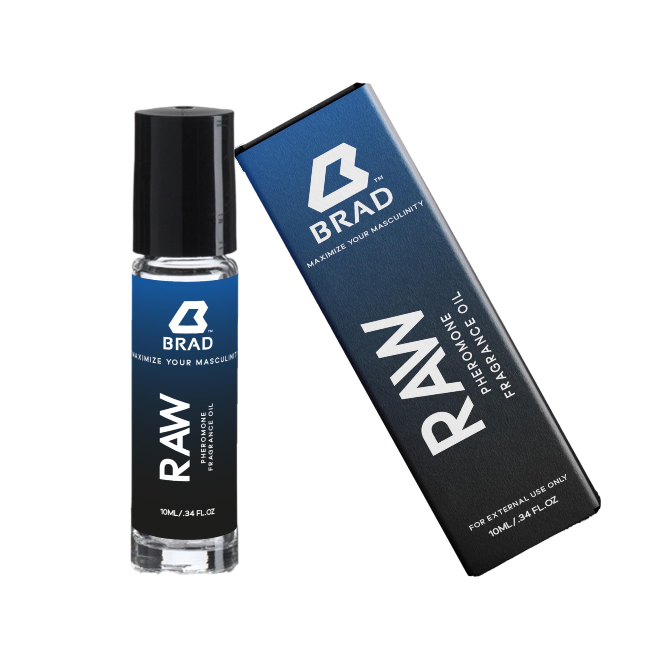 Brad RAW High-Dose Fragrance-Free Pheromone Cologne for Men, 10.2 mL Roll-On Perfume, Skin-Safe, Alcohol-Free, TSA-Approved