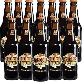 Freddie’s Old Fashioned Soda - Root Beer 12oz Bottles - 12 Pack - Made with Natural Herbs, Oil of Birch and Imported Vanilla