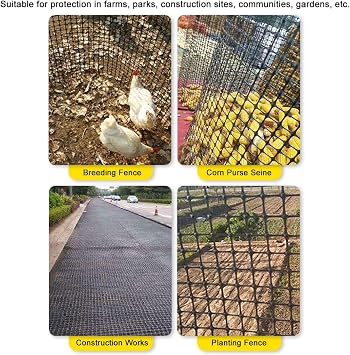 Plastic Garden Fence Animal Barrier,3.28 x 66 FT Heavy Duty Hard Plastic Mesh Fencing,Reusable Safety Temporary Fence Roll with Zip Ties,Snow Fence for Pool Deer Rabbit Chicken Dog Poultry-Black