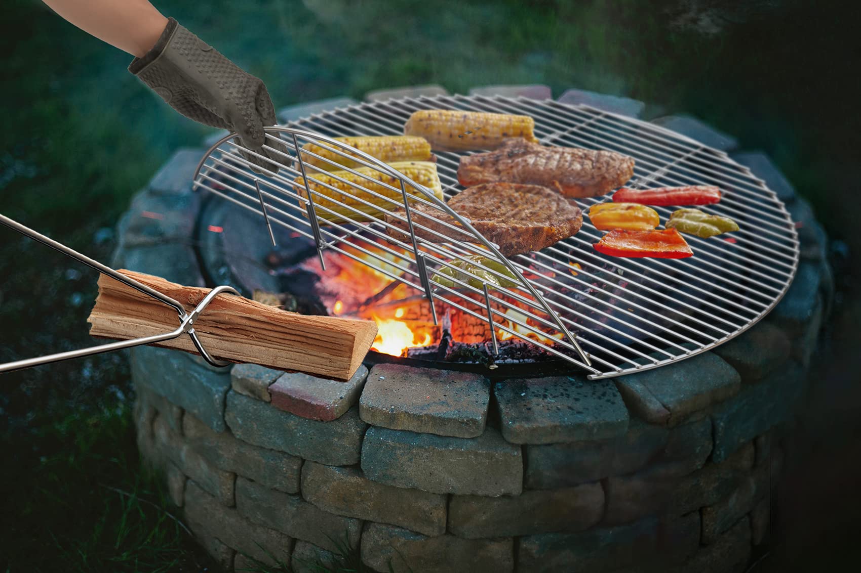 Stanbroil Grille De Cuisson Pour Foyer Avec 3 Barres De Support