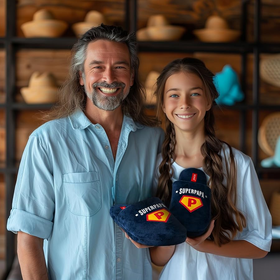 Pantofole Abbinate Con Motivo "Papa Bear" - Ciabatte Uomo Con Suola In Gomma E Soletta Memory Foam, Taglie Dal 40 Al 47 - 7