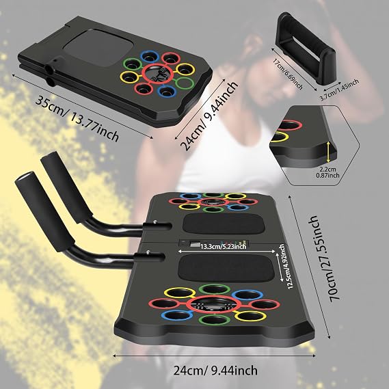 Push Up Board with Automatic Count, 24 in 1 Press Up Board Exercise Equipment for Home Use, System Fitness Floor Chest Muscle Exercise Professional Equipment Burn Fat for Men & Women