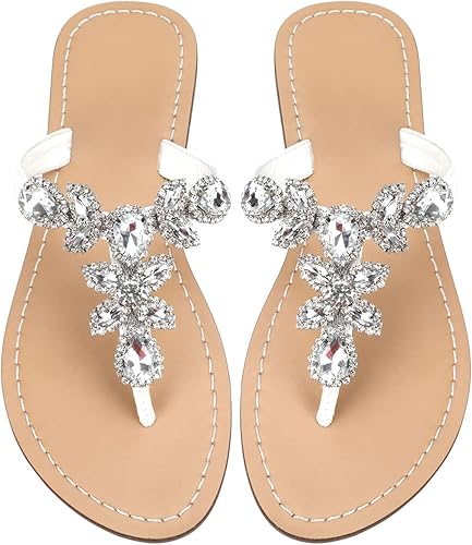 Rhinestone Sandals, Women's Flat Sandals