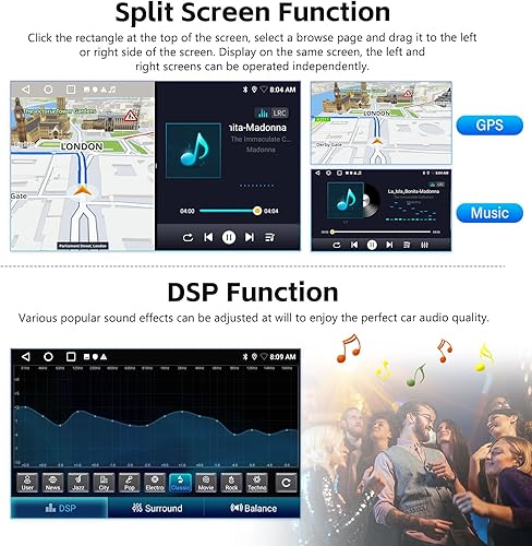 Miniatura 8 de 2+32G Android 13 Car Stereo para Hyundai Sonata 2015-2017 con Apple Carplay Android Auto Espejo Link Cambio Tema 9 pulgadas Pantalla Táctil FM RDS