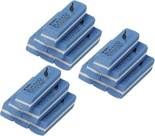 PATIKIL 18 Pcs Sand Erasers, Frosted Eraser Block Easy to Clean Durable Bulk for Gel Ink Ballpoint Fountain Pen Office, AXP96671, Blue