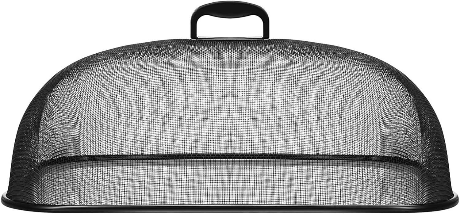 8 Pack Metal Mesh Screen Food Covers, 2 Large (18.5”) and 6 Small (11”) Sets, Reusable Metal Mesh Food Covers for Outdoors, Camping, Picnics and Parties