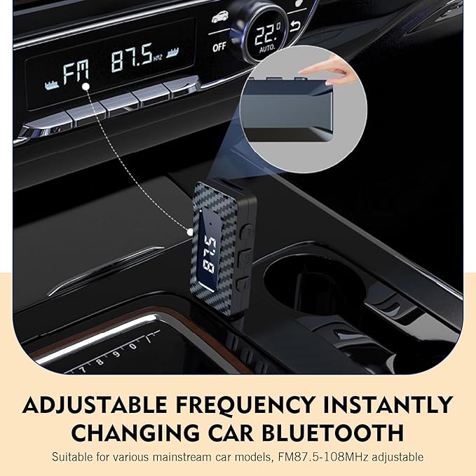 Receptor Bluetooth USB para Coche, Transmisor FM con Pantalla LED miniatura 7