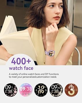 Smart Watches for Women(Answer/Make Calls), 1.27'' AMOLED Screen Activity Trackers with Heart Rate/Sleep/SpO2 Monitor, Smartwatch for iPhone/Samsung/Android,120+ Sport IP68 Fitness Watch 2Bands Purple