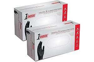 1st Choice Black Nitrile Disposable Gloves, XL