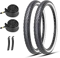 MOHEGIA 26x2.125 Cruiser Bike Tires Set with Inner Tubes & Levers - Foldable Black Tires for Beach & City Bikes
