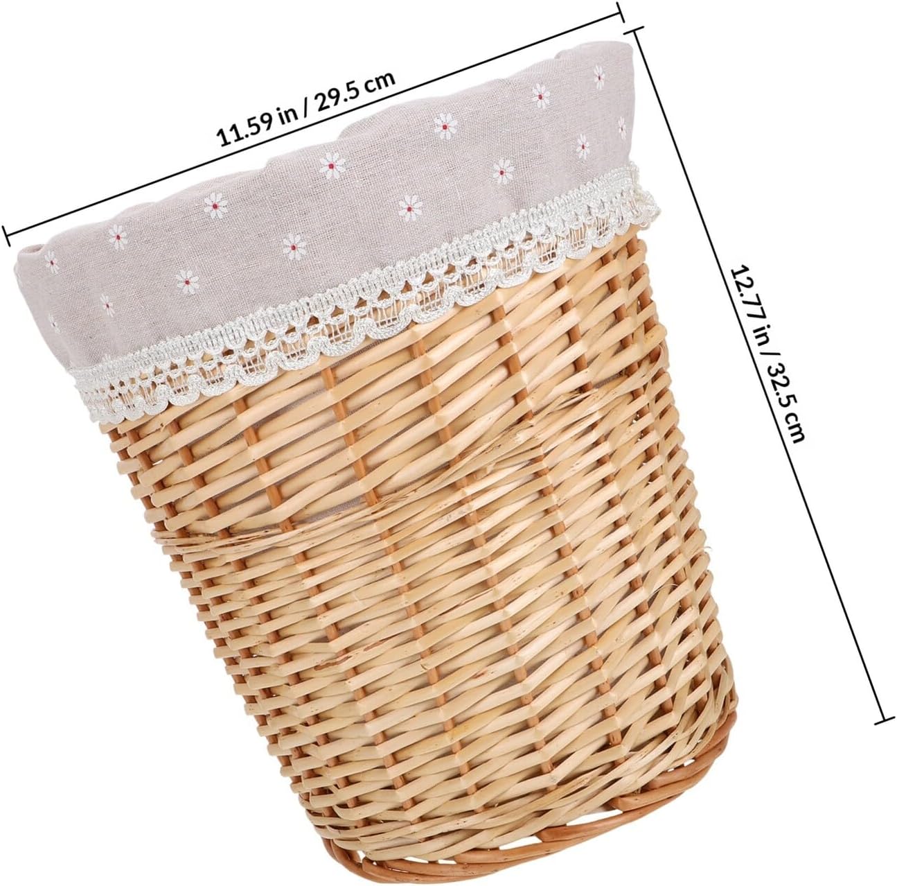 POPETPOP Rattan Laundry Hamper Small Wicker Storage Basket Strawwoven Dirty Clothes Basket Handwoven Organizer for Bathroom Bedroom Hotel Use Natural Color