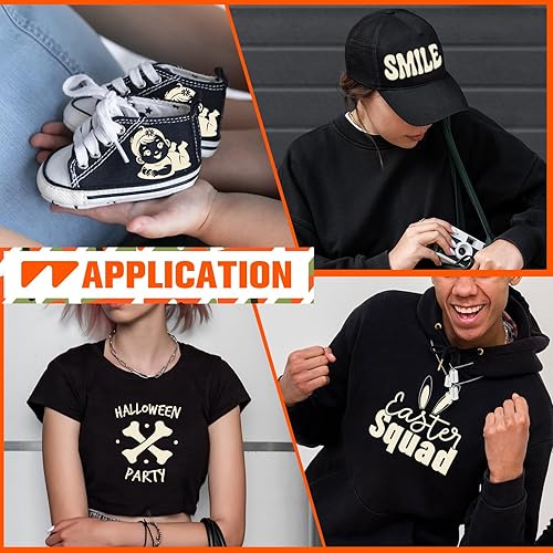 Miniatura 6 de WRAPXPERT Rollos de vinilo HTV color crema, vinilo de transferencia de calor beige de 12 x 5 pies, vinilo para planchar para camisetas, vinilo