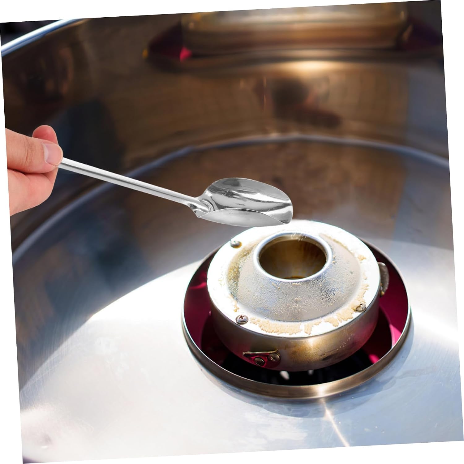 ABOOFAN Stainless Steel Marshmallow Spoon Sugar Scoop for Cotton Candy Machines Reusable Kitchen Tool for Efficient Candy Floss Making Versatile and Easy to Use