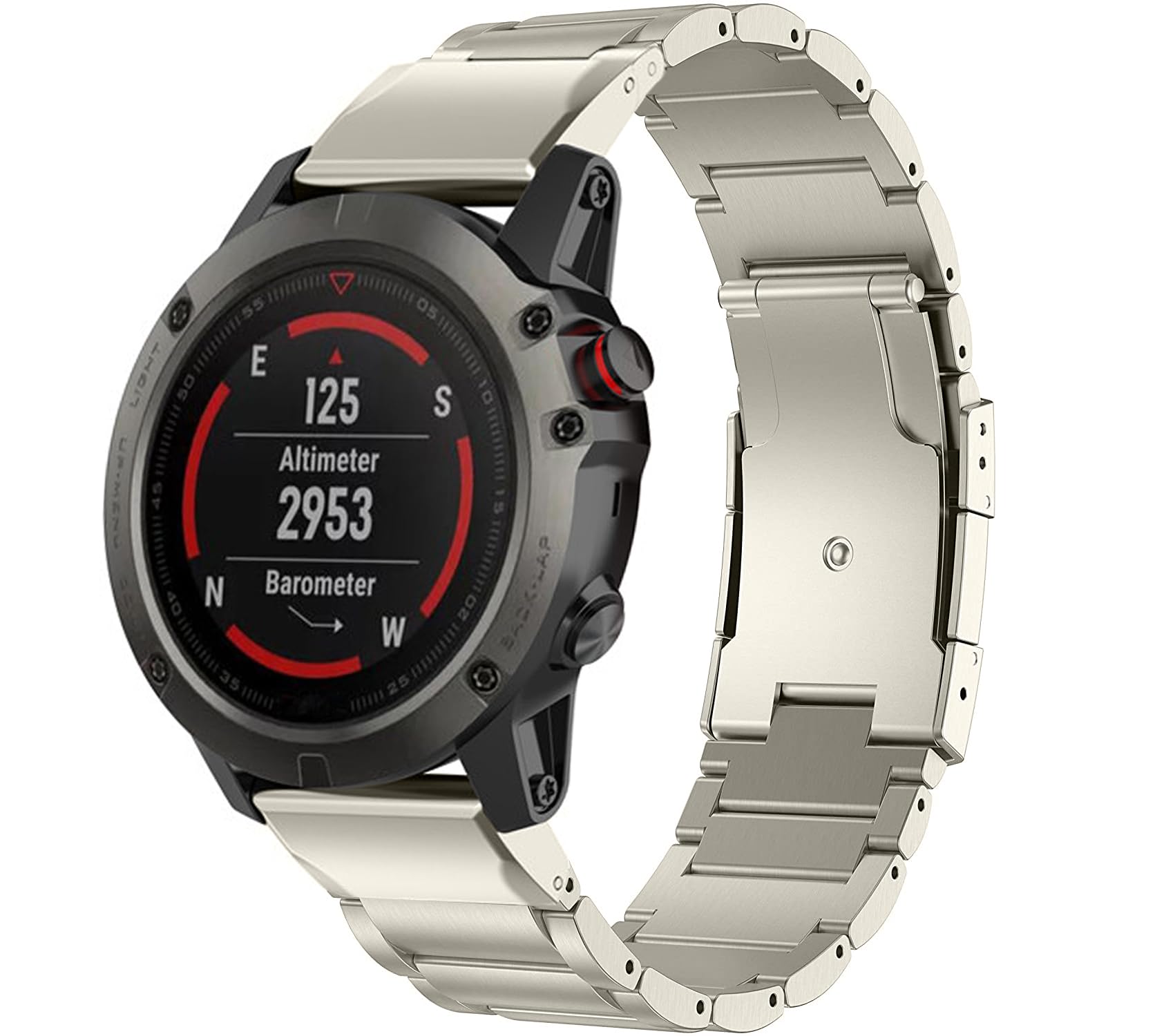 Bracelet Titane Garmin QuickFit 22mm, 3 Maillons, Titane