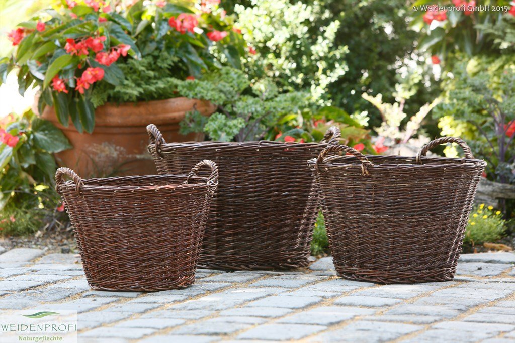 Weidenprofi Weidenkorb, Erntekorb aus Weide, rund mit Henkel, ca. Ø 50 cm x 33 cm hoch
