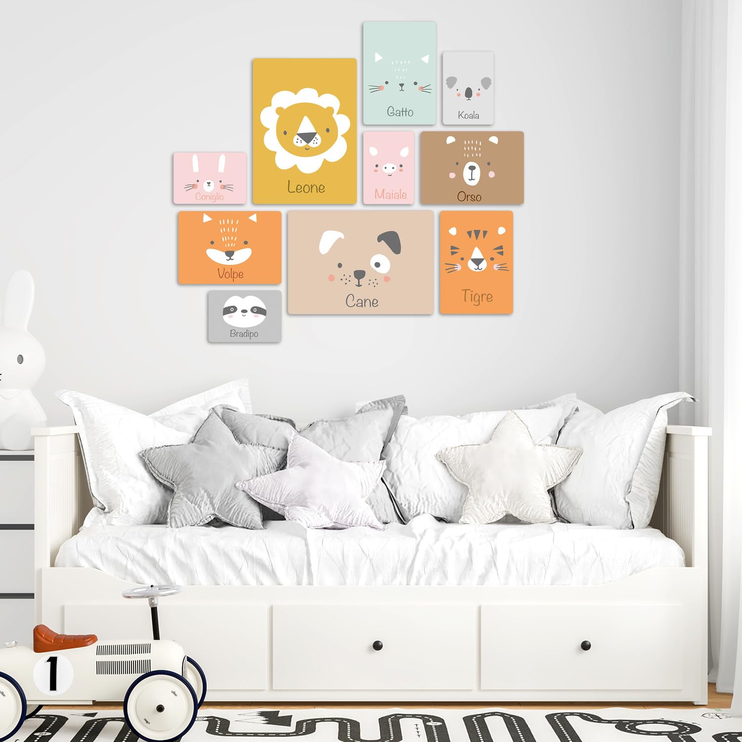 Set 10 Quadri Multi Pannello - Moderni Per Casa, Legno MDF, Formati A3/A4/A5, Made In Italy - Foto 9