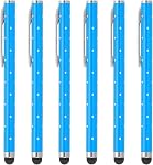 PATIKIL Stylus Pens for Touch Screens, 6 Pcs High Precision Universal Bling Stylus Crystal Metal Capacitive Pen for Touch Screen Devices Phone Tablets Laptop, Pink