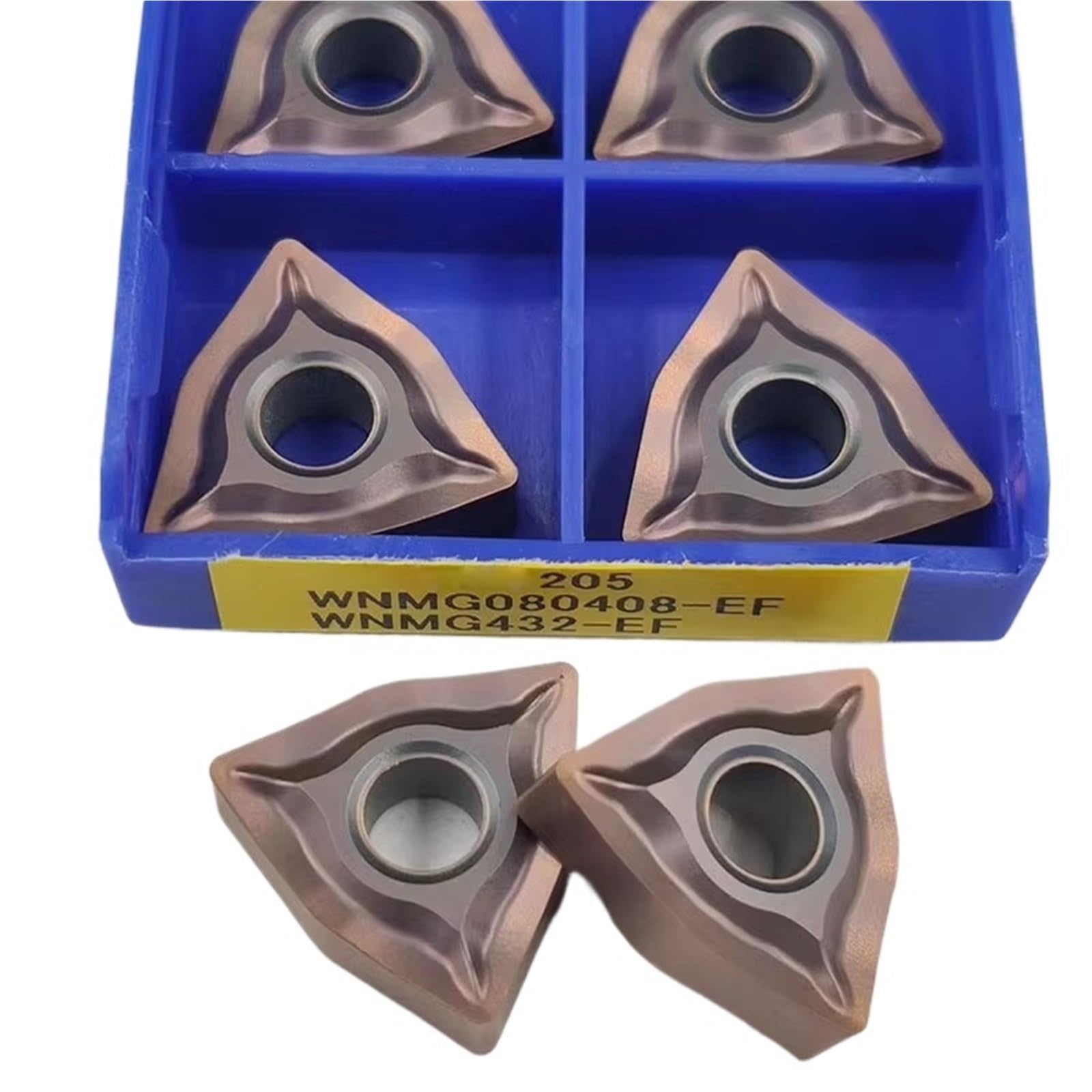 10 Pezzi Inserti Per Fresatura In Metallo Duro Utensili Per Tornitura Taglierina CNC Lama Per Tornio(WNMG080404-EF 205)