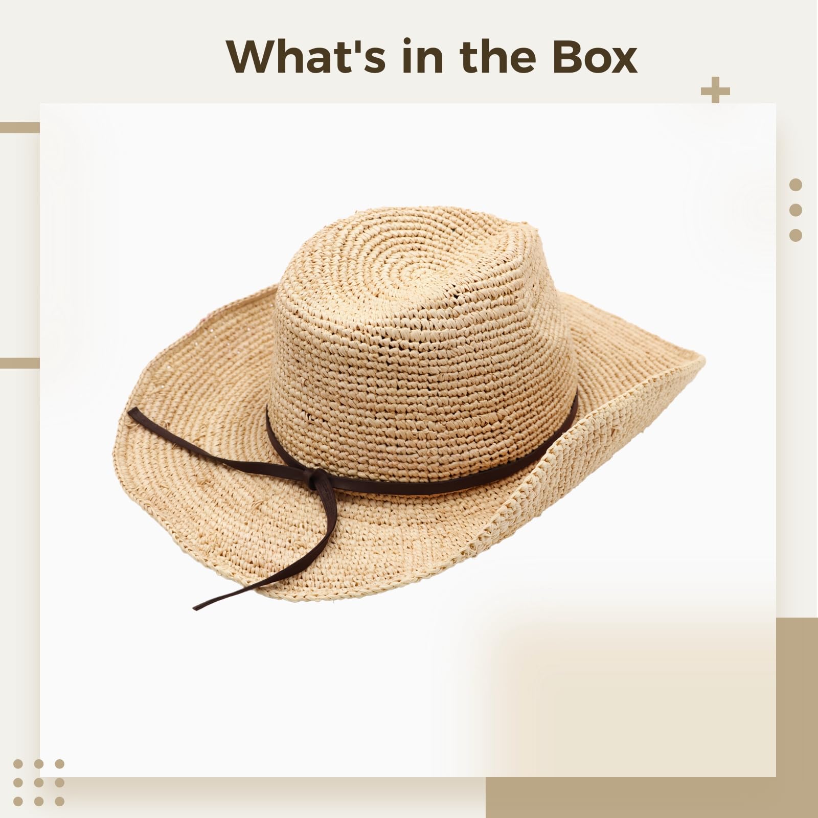 Unisex Bast-Strohhut, breite Krempe, Sonnenhut für Damen und Herren, leicht und atmungsaktiv, Fedora, lässiger Outdoor-Stil für Strand und Reisen