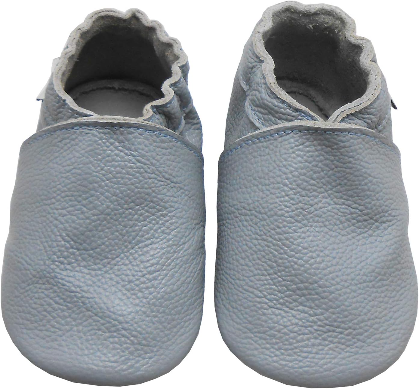 Bemesu Pantoufles En Cuir Chaussures Rampantes Pour Bébés Pantoufles Filles Et Garçons Enfants Premiers Marcheurs En Cuir 0-24 Mois UE 18-24, Gris Clair Auto, 21/22 EU
