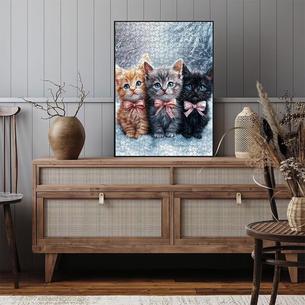 Puzzle 2000 Pezzi, Gatto Neve 3D Puzzle per Adulti Impegnativo, Educa Puzzles Artistico, Divertente E Stimolante Puzzles Decorativo per La Famiglia, Regalo e Decorazione Pareti DX0YL6-982