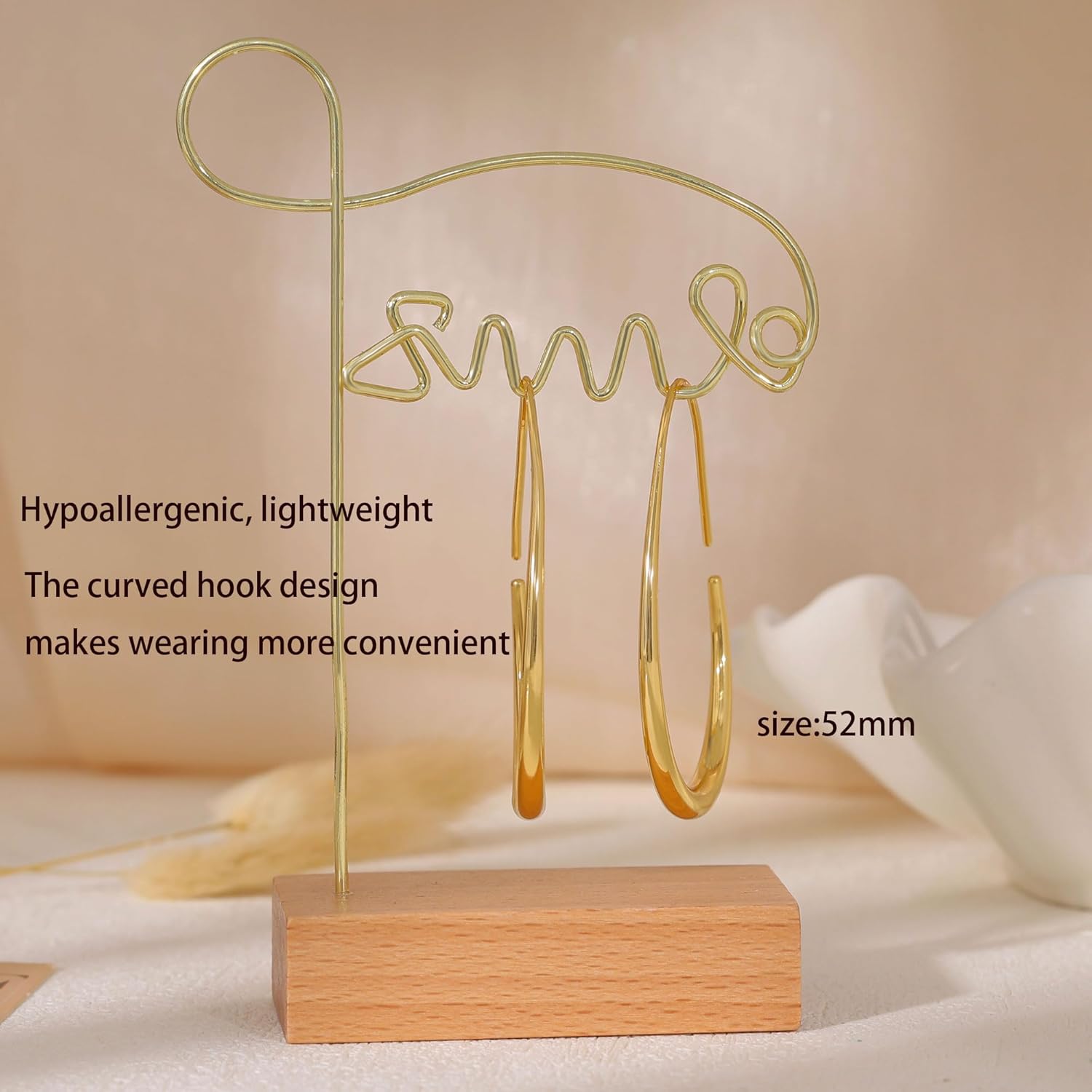 Ewrkb Chunky Hoop Earrings for Women, 14k Gold Plated Statement Big Hoops Earrings Lightweight Dangle Drop Earrings for Women Trendy Hypoallergenic Chunky Gold Hoop Earrings Fashion Womens Jewelry - Image 6