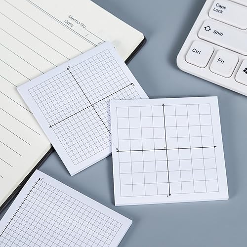 Miniatura 5 de 6 blocs de papel cuadriculado autoadhesivo, bloc de notas adhesivas, mini bloc de notas forradas para suministros de matemáticas de oficina,