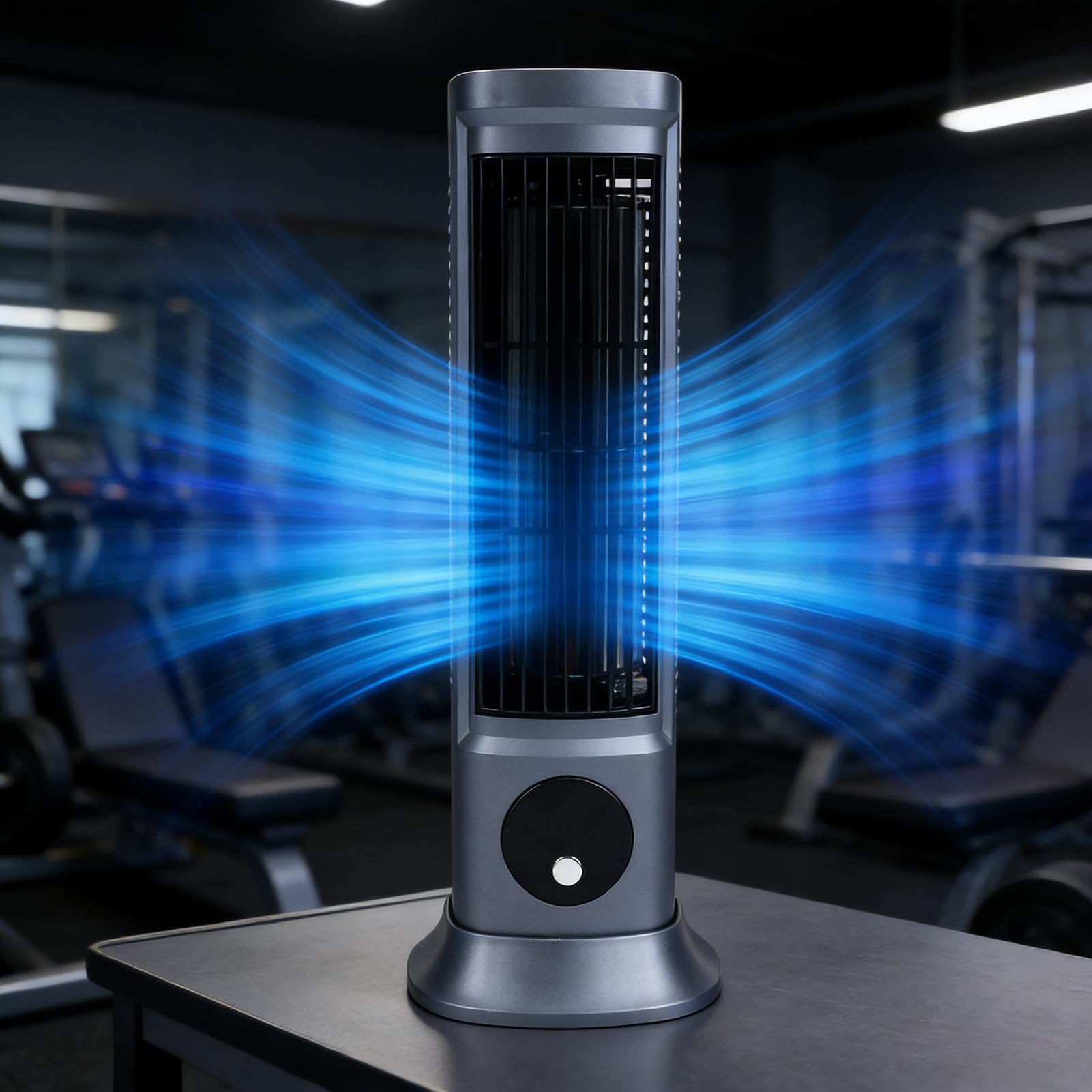 PUSOKEI Ventilatore a Torre Senza Lama con Circolazione Dell'aria 3D per Dormire o Lavorare Tranquillamente, Materiale ABS