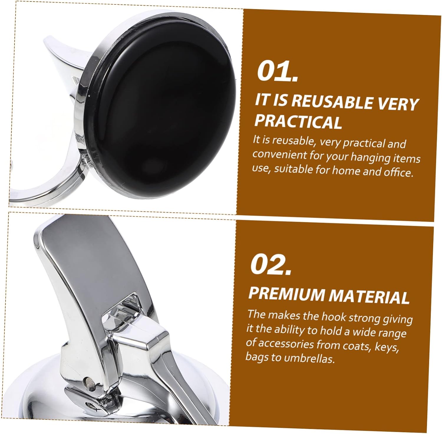 Strong Vacuum Suction Cup Wall Hook No Drilling Reusable Glass Suction Cup Hanging Hook for Kitchen Bathroom Towels Bathrobes Scarves Storage Organizer Easy Install Silver image 5