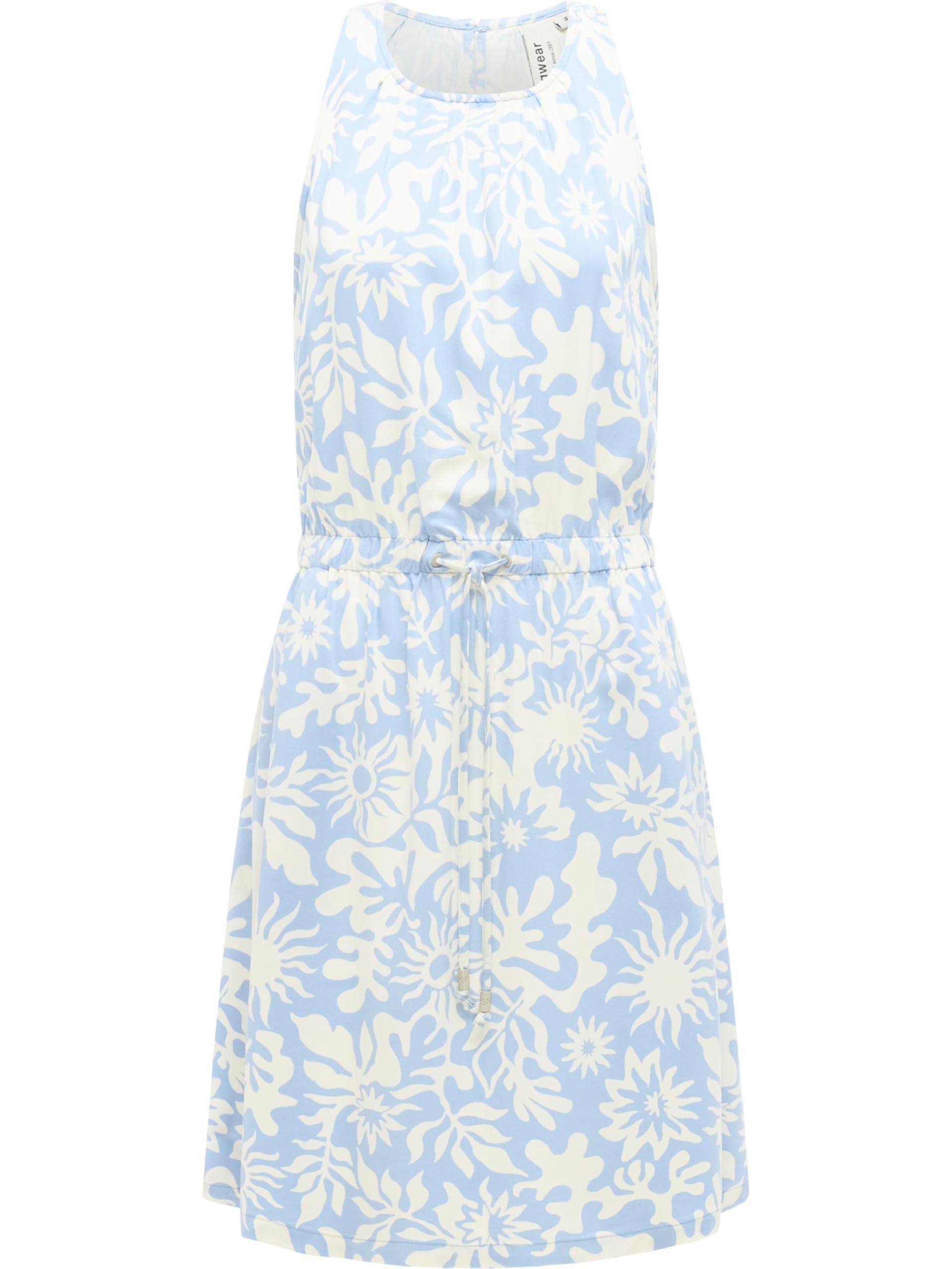 Ragwear Damen ärmelloses Sommerkleid leichtes Neckholder-Minikleid Strandkleid mit Schnürung an der Taille Sanai Print YOUMODO XS-XXL