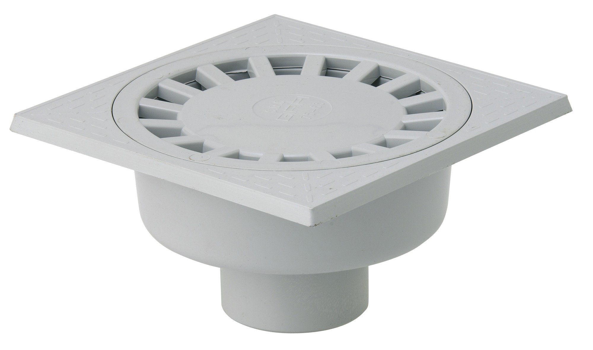 Siphon de cour à emboiture extérieure verticale PVC gris