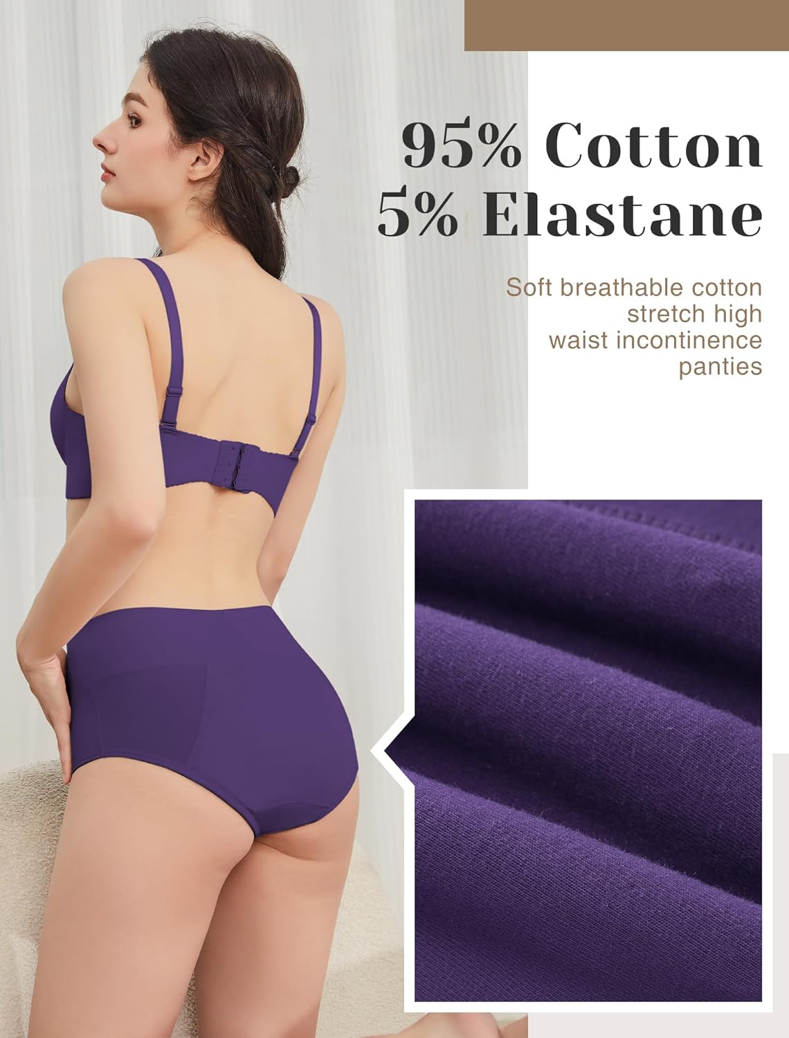 Washable Leakproof Period Underwear - Reusable Incontinence Panties for Postpartum, Heavy Menstrual Flow & Bladder Leaks - Image 3