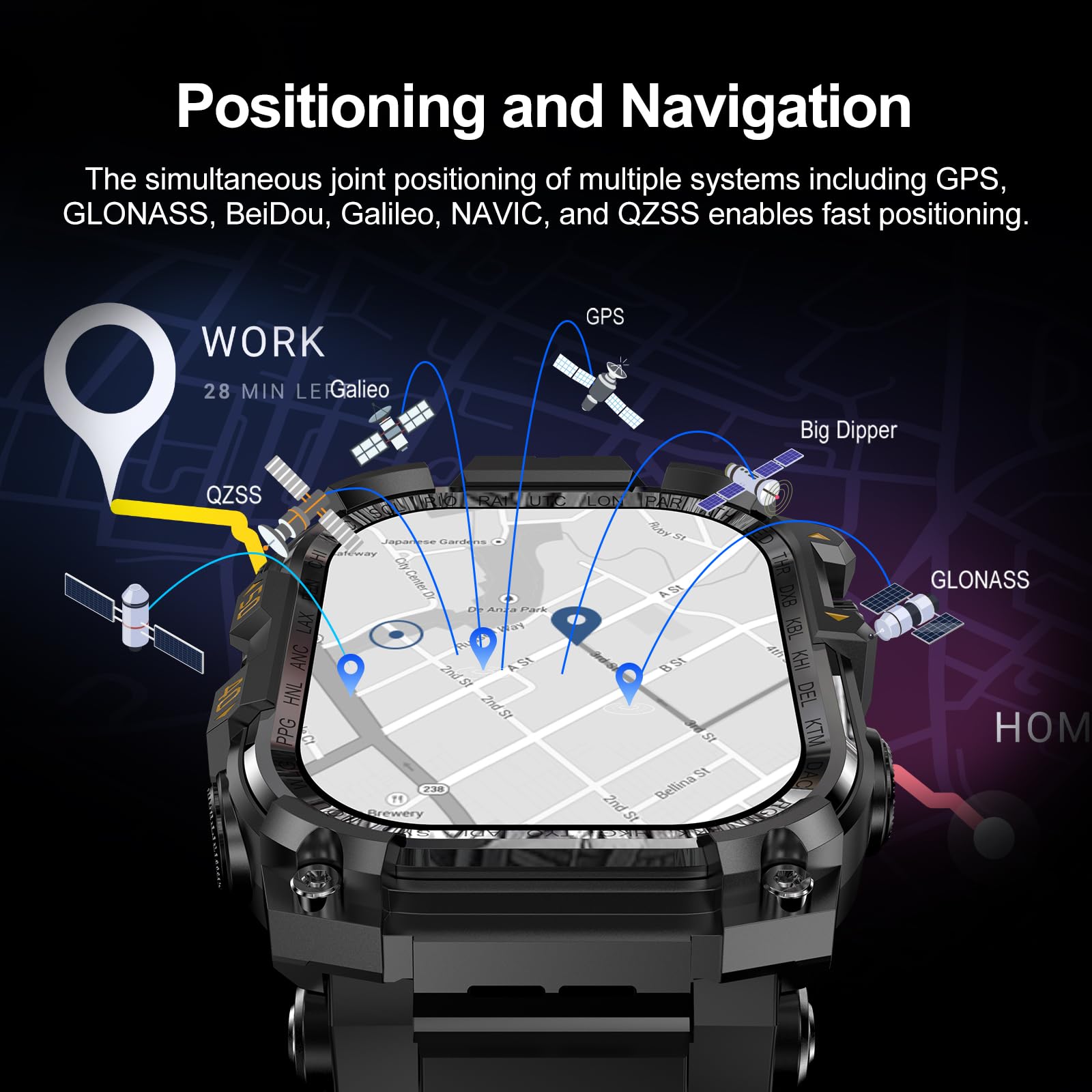 4G Smart Watch Quad Core 3GB 32GB Fotocamera Rotante Orologio da Uomo 2.06 "AMOLED HD Schermo Smartwatch WiFi Bluetooth GPS Fitness Tracker Orologio Sportivo (Nero)