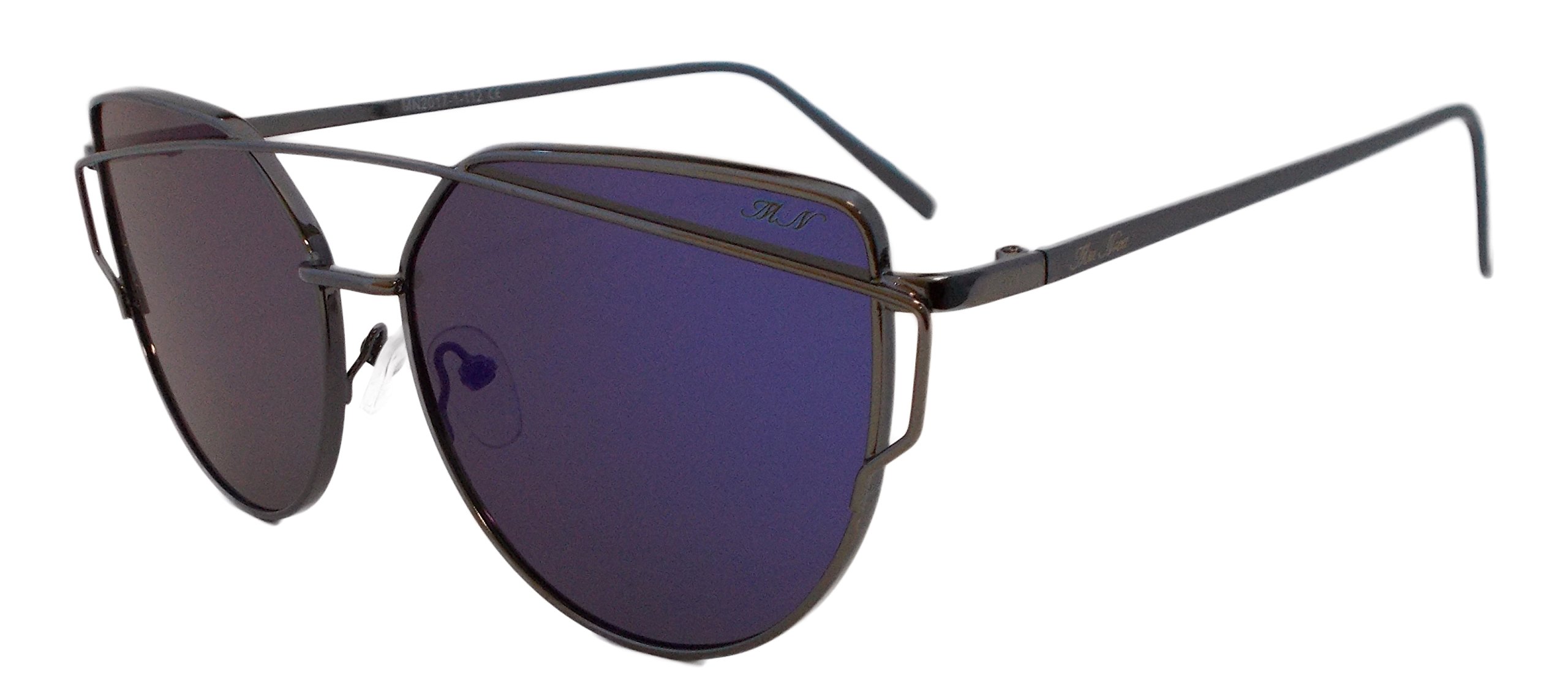Mia Nova Mirrored Sunglasses | Metal Frame | Flat Lens | CatEye Design