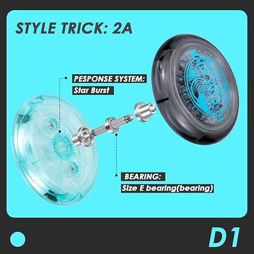 Miniatura 4 de Looping Yoyo D1 Responsive Yoyo para niños  Yoyo de bucle 2A para principiantes, Yoyo básico fácil de jugar, trucos de cuerda básicos Yoyo con 12