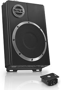 Sound Storm Labs LOPRO8 Amplified Car Subwoofer - 600 Watts Max Power, Low Profile, 8 Inch Subwoofer, Remote Subwoofer Control, Great for Vehicles That Need Bass But Have Limited Space