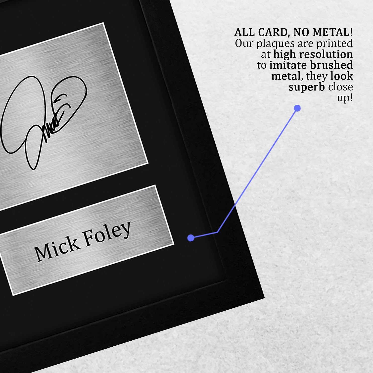 HWC Trading Mick Foley Framed Gifts Printed Signed Autograph Picture for WWE & WWF Memorabilia Fans - US Letter Size