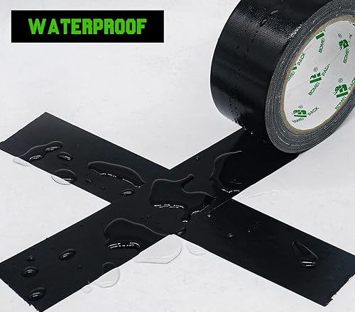 Miniatura 3 de BOMEI PACK Paquete de 5 rollos de cinta adhesiva negra para manualidades, cinta de sellado de conductos sin residuos, 0.327 in x 1.88 pulgadas x 35