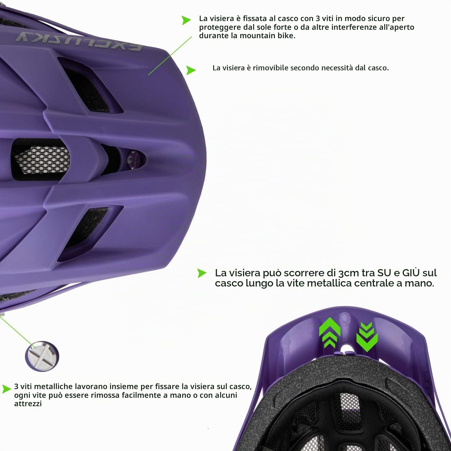 Casco Bici Uomo, Exclusky Leggero Casco Bici da Corsa Per Casco da Skateboard Monopattino Ciclismo Downhill Arrampicata (56-61cm)