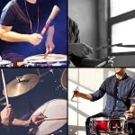 Drum Sticks Set: 5A Maple Wood Sticks, Retractable Wire Brushes, Rods Brushes for Kids, Adults, Rock Band, Jazz Folk Students - With Portable Storage Bag