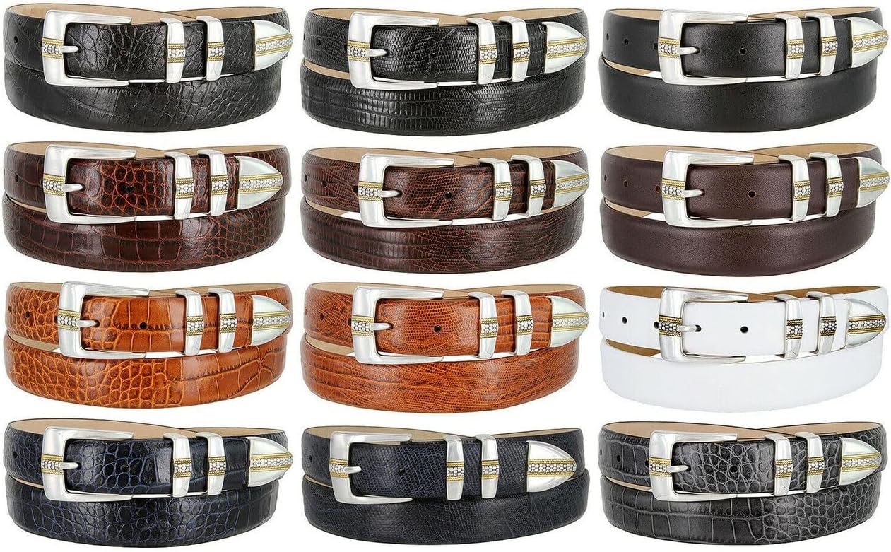 S5825 Genuine Full-Grain Cowhide Leather Designer Dress Golf Belt 1-1/8"(30mm) Wide, Multi-Style Options - Image 2