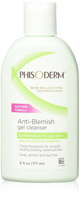 Gel de limpeza facial Phisoderm com ácido salicílico 2%, 170 mL, pacote com 2