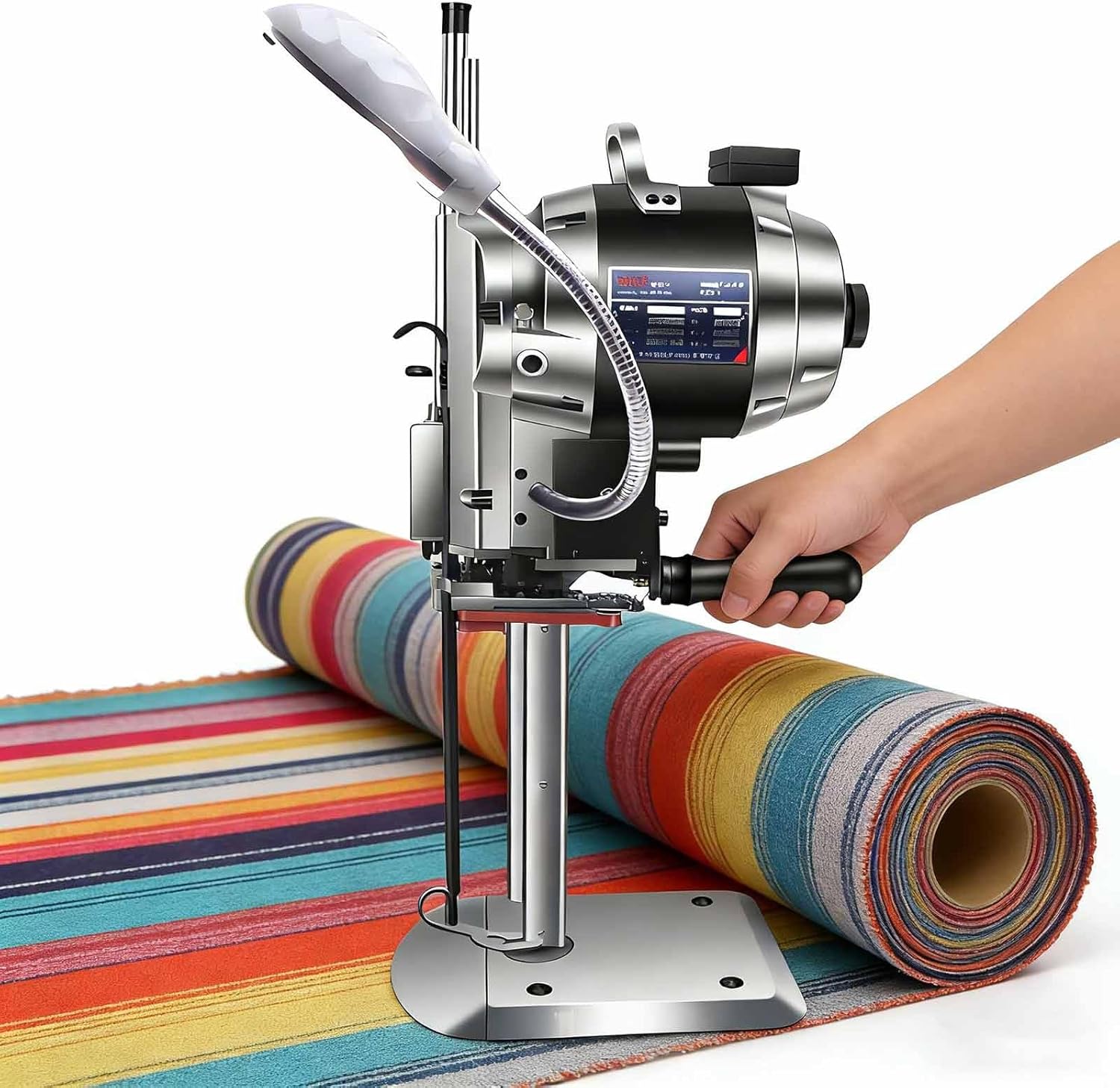 1100W Fabric Cutting Machine, Vertical Electric Fabric Straight Knife Cutter, Industrial Fabric Cutting Machine with Automatic Knife Sharpen 11cm(6in)