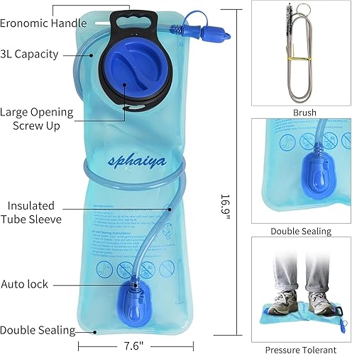 Miniatura 4 de Bolsa de almacenamiento de agua de 2L-3L, bolsa de almacenamiento de agua, repuesto para senderismo, ciclismo, escalada, ciclismo, correr, camping,