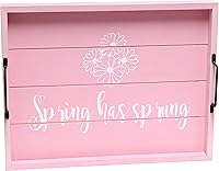 Vista 17 de Elegant Designs HG2000-WWC 15.50" x 12" Bandeja de madera decorativa para servir con asas, lavado blanco Bienvenido