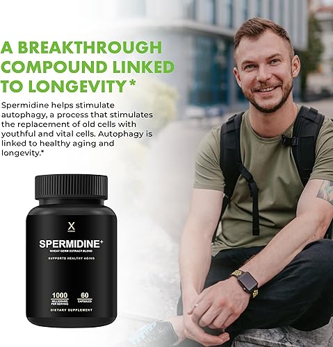 Miniatura 4 de HUMANX Spermidine+ (probado por terceros de EE. UU.) - Extracto de germen de trigo rico en espermidina y zinc para activar la renovación celular -