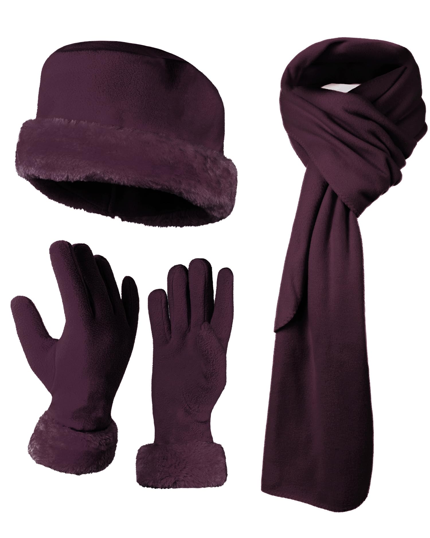 boxed-gifts Women's Warm Fleece Winter - Women's Hat and Glove Set + Hats Gloves Scarves for Women
