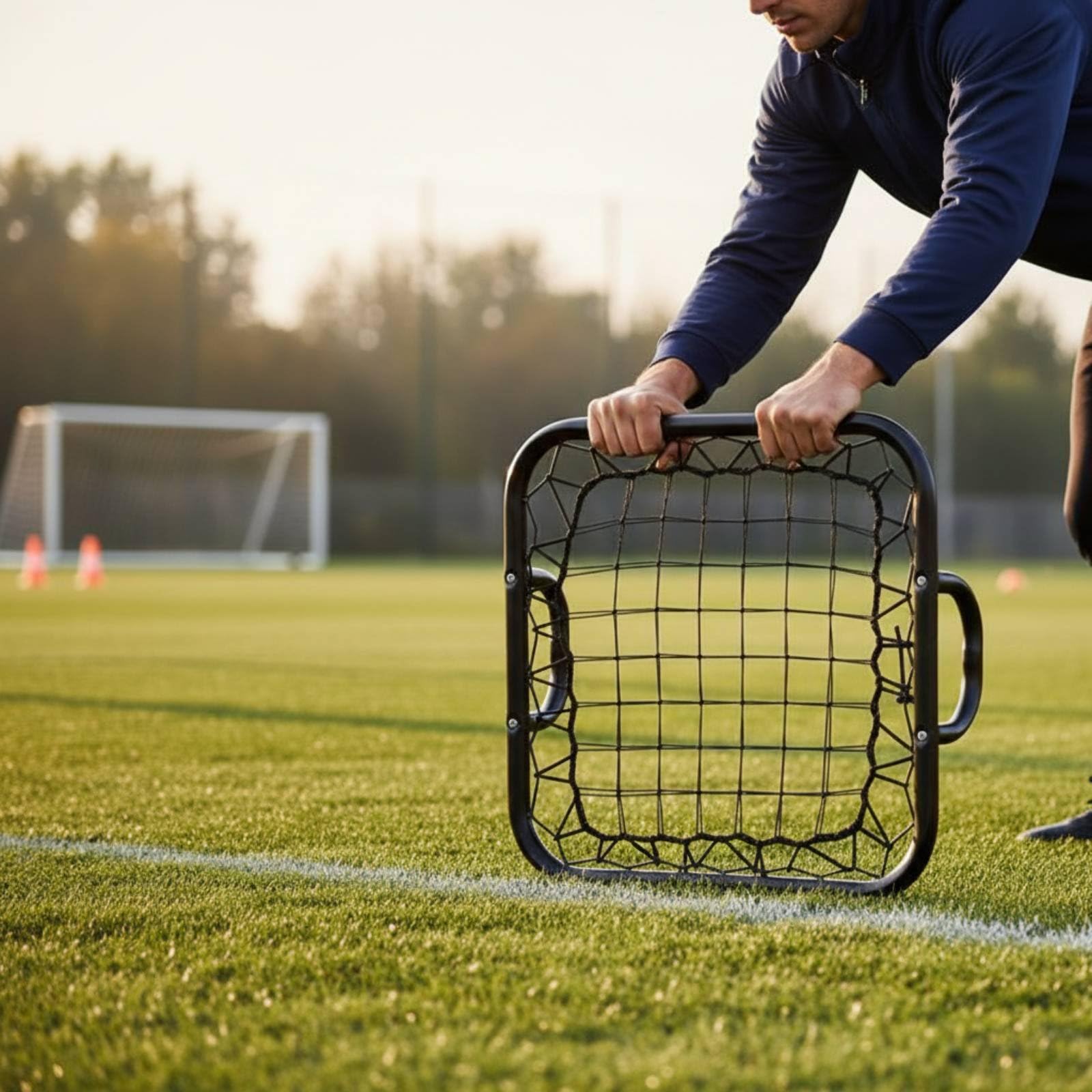 Qianly Mini Rete Rimbalzante Portatile Elasticità Forte Rebounder da Calcio Leggera Rete Rimbalzante Calcio per Portieri, Scuola