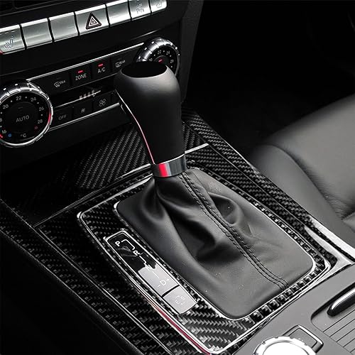 Miniatura 3 de Para Mercedes-Benz Clase C W204 2007-2013 Consola central de fibra de carbono suave real Panel de cambio de marchas Kit de ajuste de cubierta